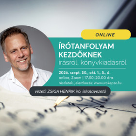 Írótanfolyam – ONLINE, otthonról, kényelmesen